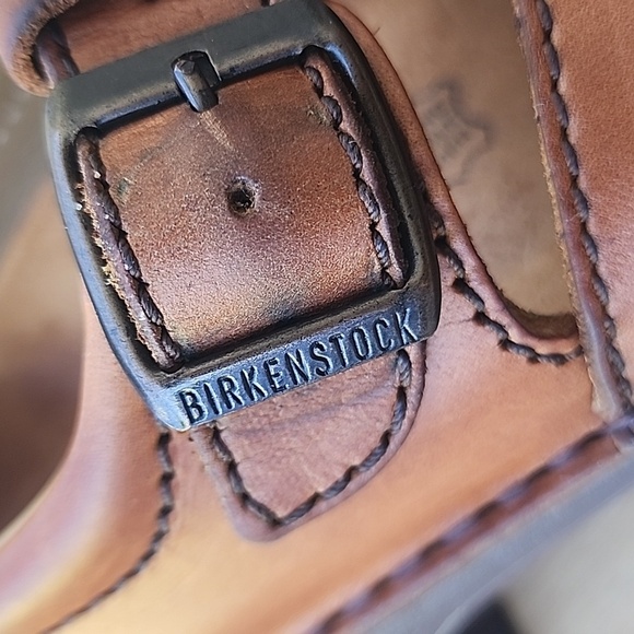 Birkenstock Virginia Brown Leather Shoes with CutoutsMade in Germany Size L8 M6 - Picture 5 of 12